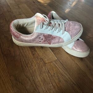 Pink Glitter Star Women's Sneakers